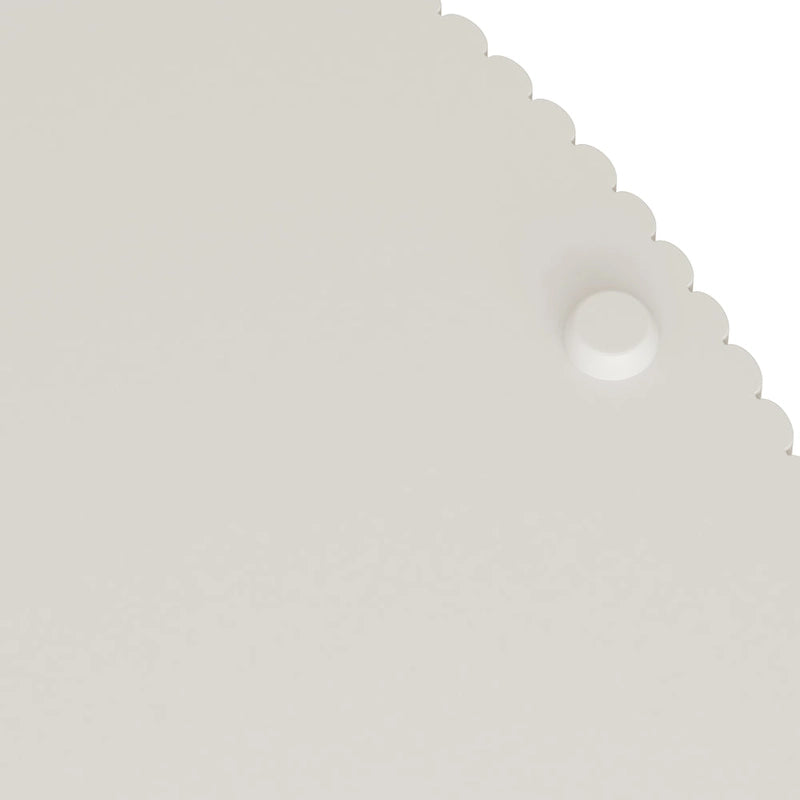 Table basse ronde moderne Blanche / Noire avec motif rayé en relief et rangement ouvert à 2 niveaux, 80 cm