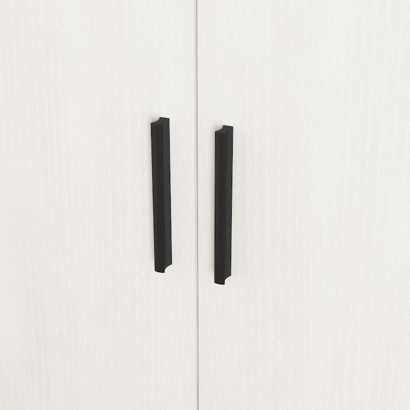 Meuble à chaussures 4 niveaux Noyer / Naturel avec 2 portes, 1 tiroir et étagères réglables, style minimaliste