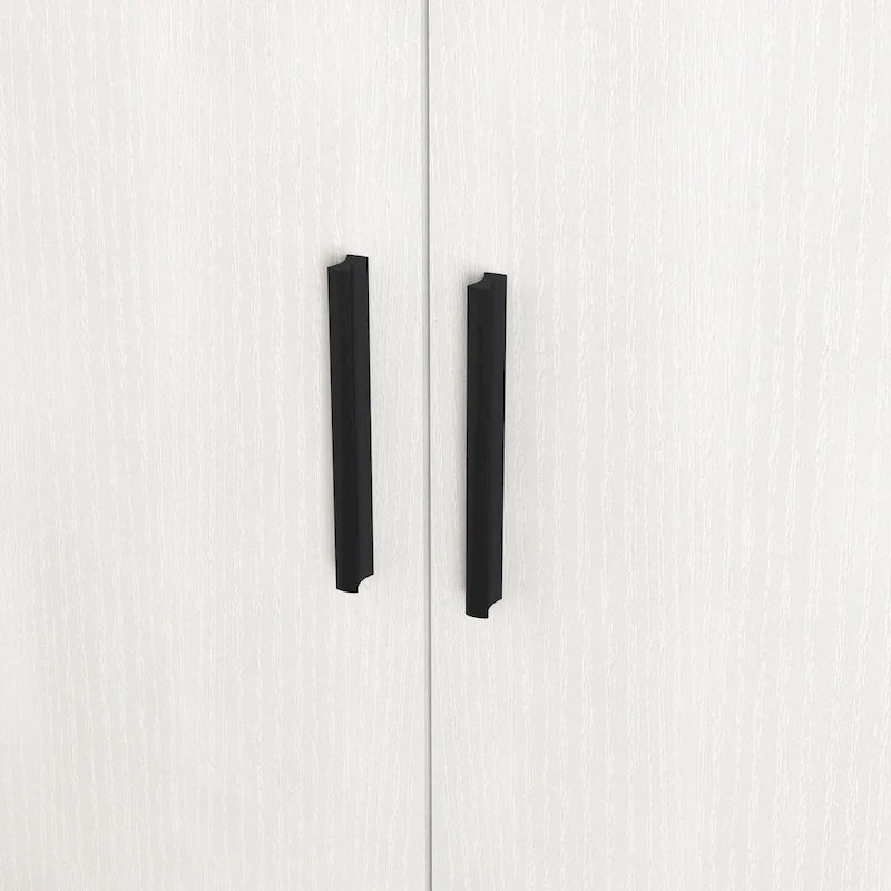 Meuble à chaussures 4 niveaux Noyer / Naturel avec 2 portes, 1 tiroir et étagères réglables, style minimaliste
