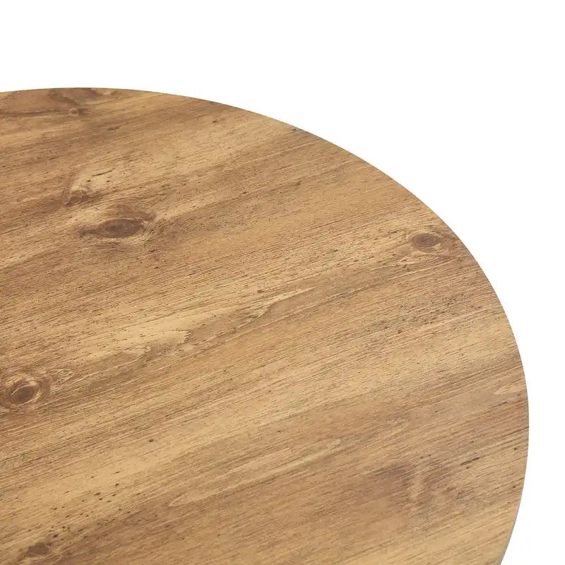 Table basse ronde en noyer avec pieds cylindriques sculptés et rangement dissimulé, style moderne, 1 personne