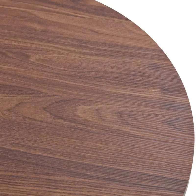 Table basse ronde en noyer avec pieds cylindriques sculptés et rangement dissimulé, style moderne, 1 personne