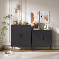 Armoire de rangement verrouillable en acier noir avec 2 étagères réglables et serrure, format légal, 1 personne