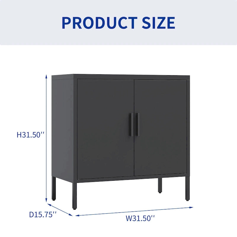 Armoire de rangement verrouillable en acier noir avec 2 étagères réglables et serrure, format légal, 1 personne