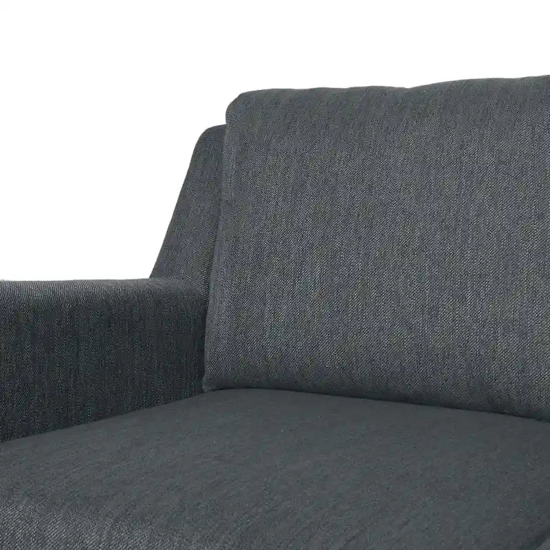 Canapé moderne 3 places en tissu beige / anthracite / rose poudré avec pieds coniques en bois, 3 personnes