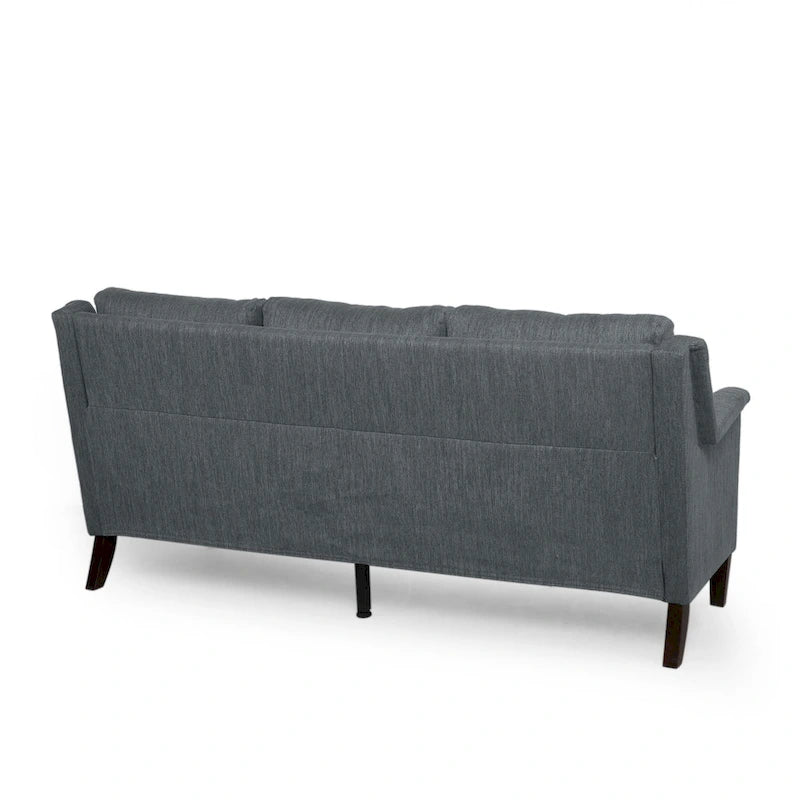 Canapé moderne 3 places en tissu beige / anthracite / rose poudré avec pieds coniques en bois, 3 personnes