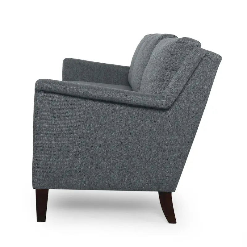 Canapé moderne 3 places en tissu beige / anthracite / rose poudré avec pieds coniques en bois, 3 personnes