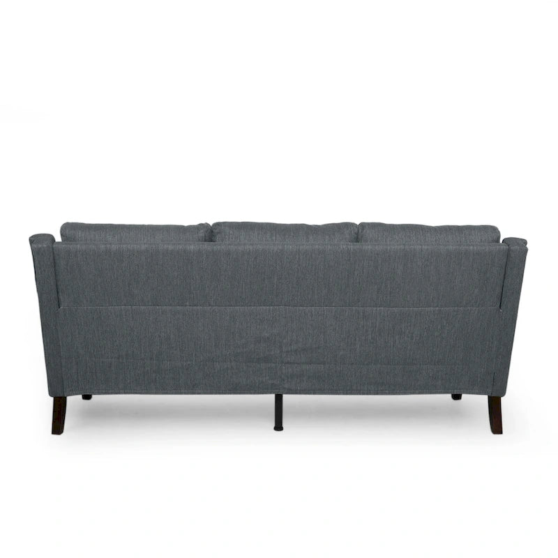 Canapé moderne 3 places en tissu beige / anthracite / rose poudré avec pieds coniques en bois, 3 personnes