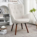 Fauteuil d'appoint capitonné à oreilles avec accoudoirs évasés, 1 place, ivoire/jaune/bleu/rouge-orangé/noir/bleu sarcelle/gris