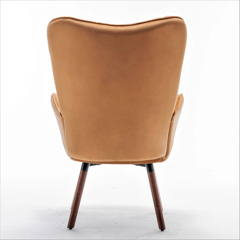Fauteuil d'appoint capitonné à oreilles avec accoudoirs évasés, 1 place, ivoire/jaune/bleu/rouge-orangé/noir/bleu sarcelle/gris