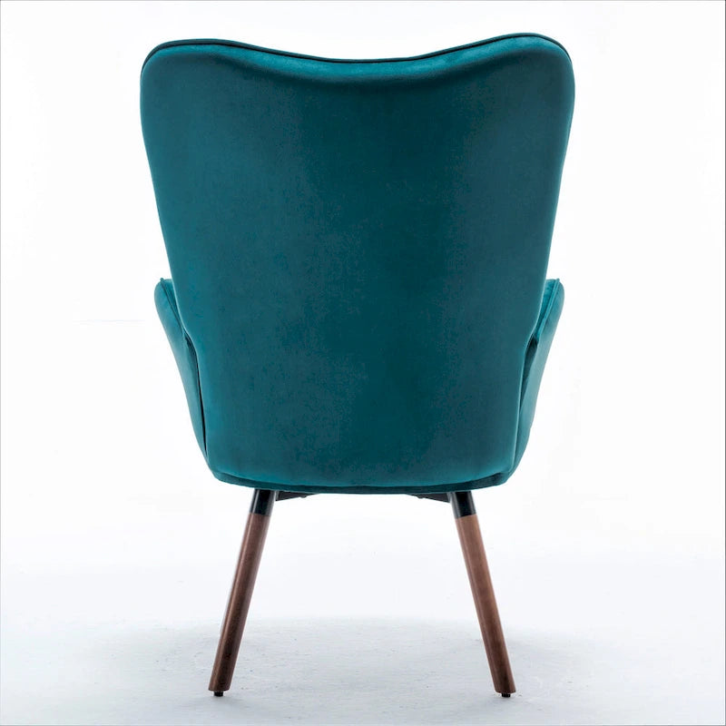 Fauteuil d'appoint capitonné à oreilles avec accoudoirs évasés, 1 place, ivoire/jaune/bleu/rouge-orangé/noir/bleu sarcelle/gris