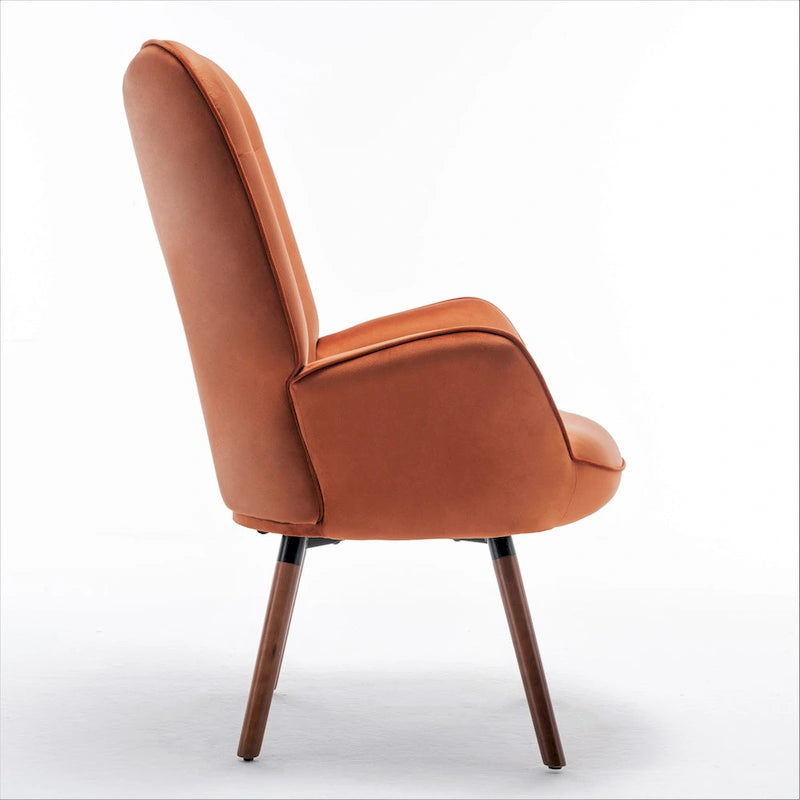 Fauteuil d'appoint capitonné à oreilles avec accoudoirs évasés, 1 place, ivoire/jaune/bleu/rouge-orangé/noir/bleu sarcelle/gris