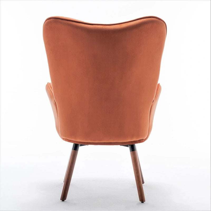 Fauteuil d'appoint capitonné à oreilles avec accoudoirs évasés, 1 place, ivoire/jaune/bleu/rouge-orangé/noir/bleu sarcelle/gris