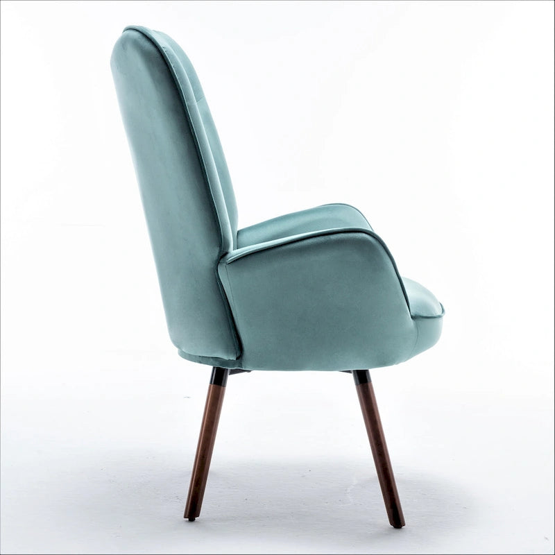 Fauteuil d'appoint capitonné à oreilles avec accoudoirs évasés, 1 place, ivoire/jaune/bleu/rouge-orangé/noir/bleu sarcelle/gris