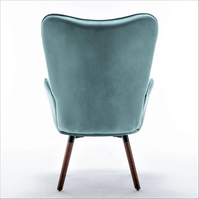 Fauteuil d'appoint capitonné à oreilles avec accoudoirs évasés, 1 place, ivoire/jaune/bleu/rouge-orangé/noir/bleu sarcelle/gris