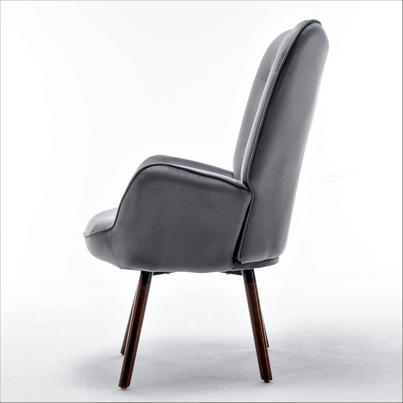 Fauteuil d'appoint capitonné à oreilles avec accoudoirs évasés, 1 place, ivoire/jaune/bleu/rouge-orangé/noir/bleu sarcelle/gris