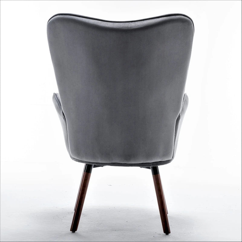Fauteuil d'appoint capitonné à oreilles avec accoudoirs évasés, 1 place, ivoire/jaune/bleu/rouge-orangé/noir/bleu sarcelle/gris