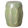 Tabouret de jardin en céramique moucheté vert, moyen, table d'appoint ou siège supplémentaire intérieur/extérieur, 1 personne