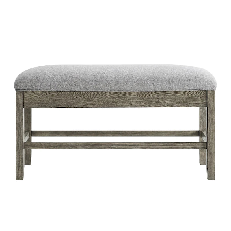 Banc de rangement capitonné gris Driftwood, 1 personne