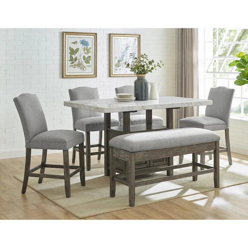 Banc de rangement capitonné gris Driftwood, 1 personne