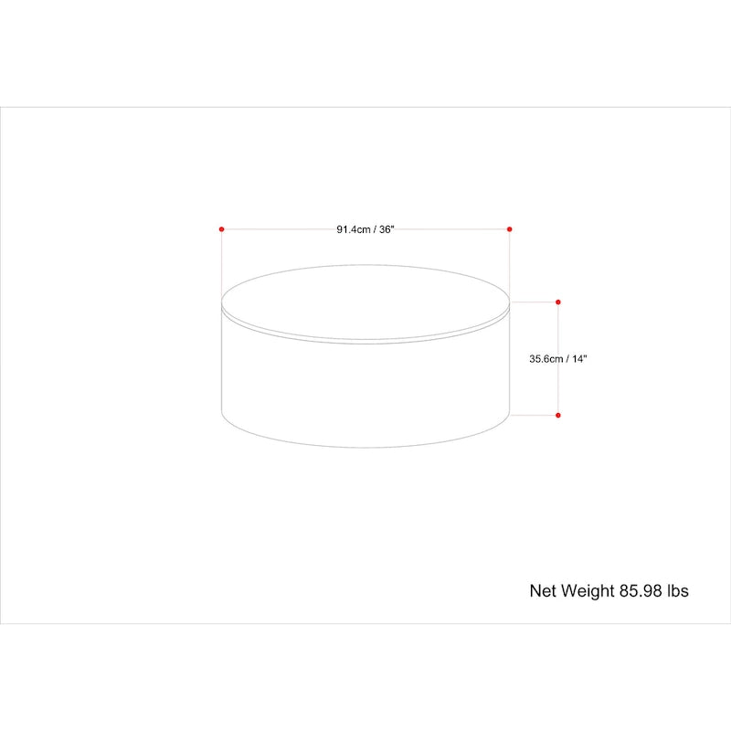 Table basse ronde tambour en manguier massif, 36 pouces – Finition blanchie / Noyer / Noir / Naturel