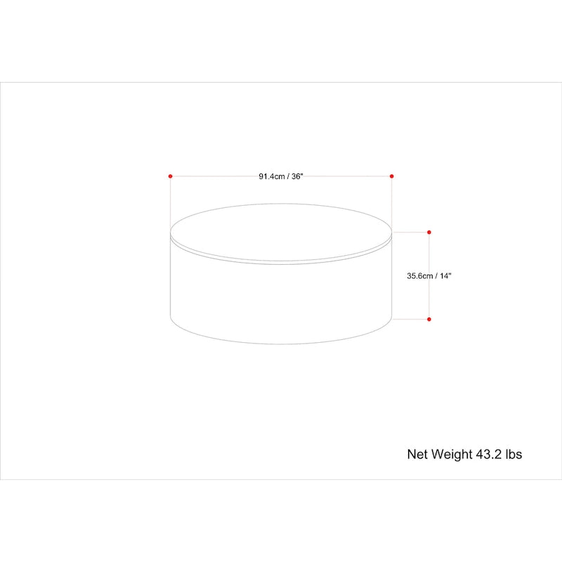 Table basse ronde tambour en manguier massif, 36 pouces – Finition blanchie / Noyer / Noir / Naturel