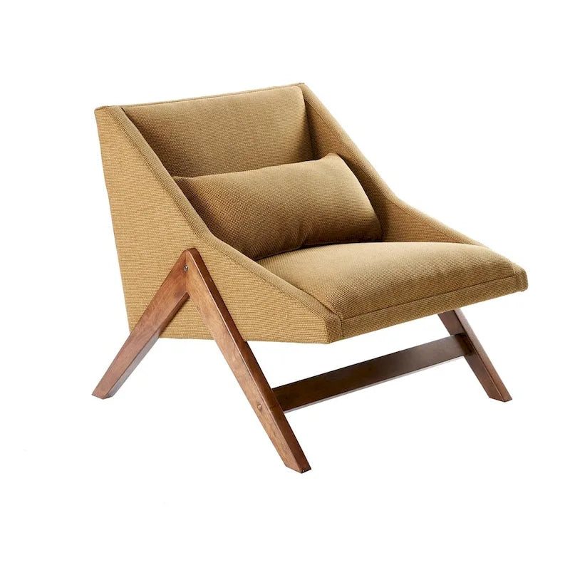 Fauteuil une place jaune moutarde / couleur pacane