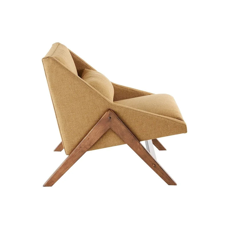 Fauteuil une place jaune moutarde / couleur pacane