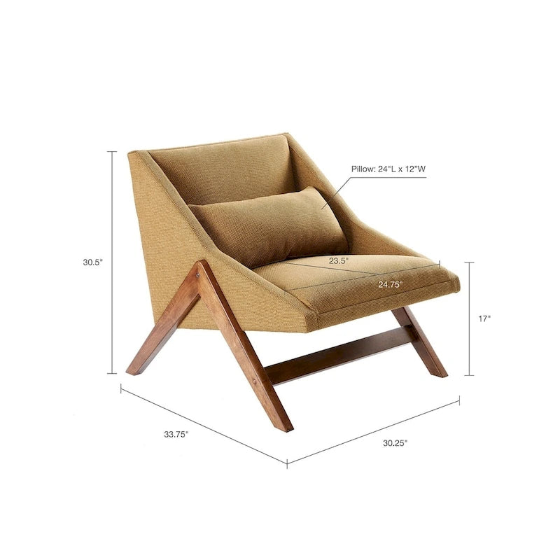 Fauteuil une place jaune moutarde / couleur pacane