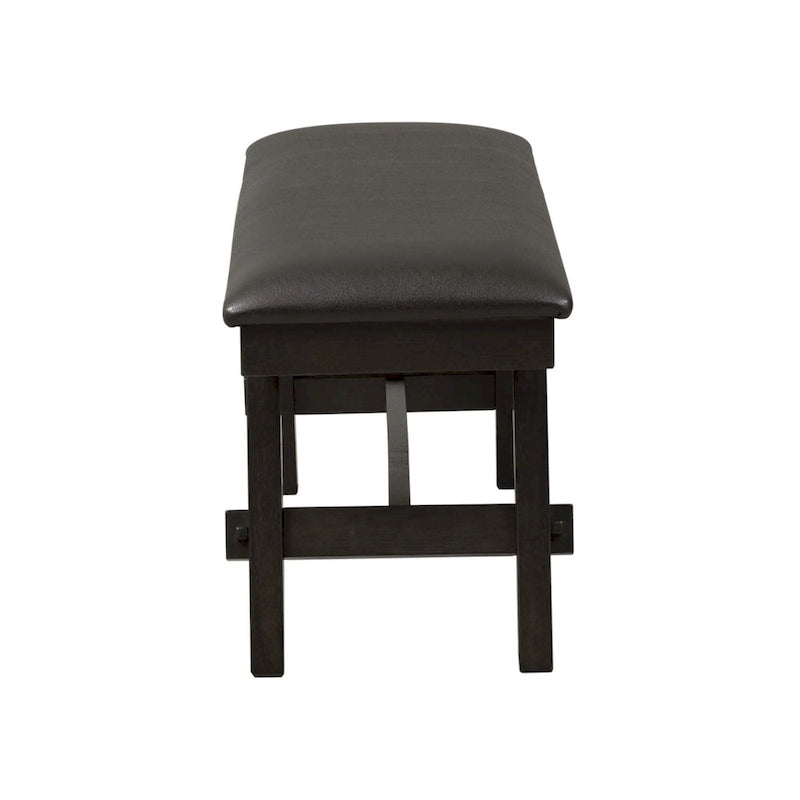 Banc de salle à manger capitonné de style transitionnel, espresso/gris, avec cadre en bois d'hévéa et patins en nylon, 48 pouces