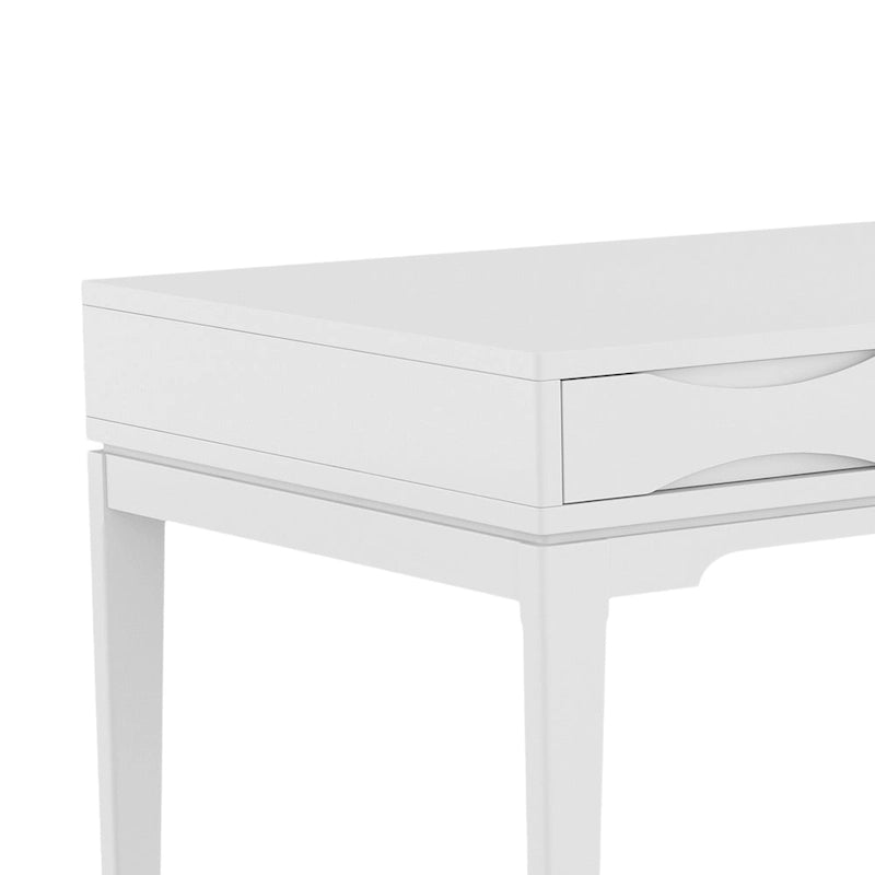 Bureau d'écriture moderne en bois d'hévéa massif avec plateau coulissant pour clavier et 2 tiroirs, 1 personne, 152 cm – Noyer / Blanc / Marron doré clair / Gris campagnard / Noir