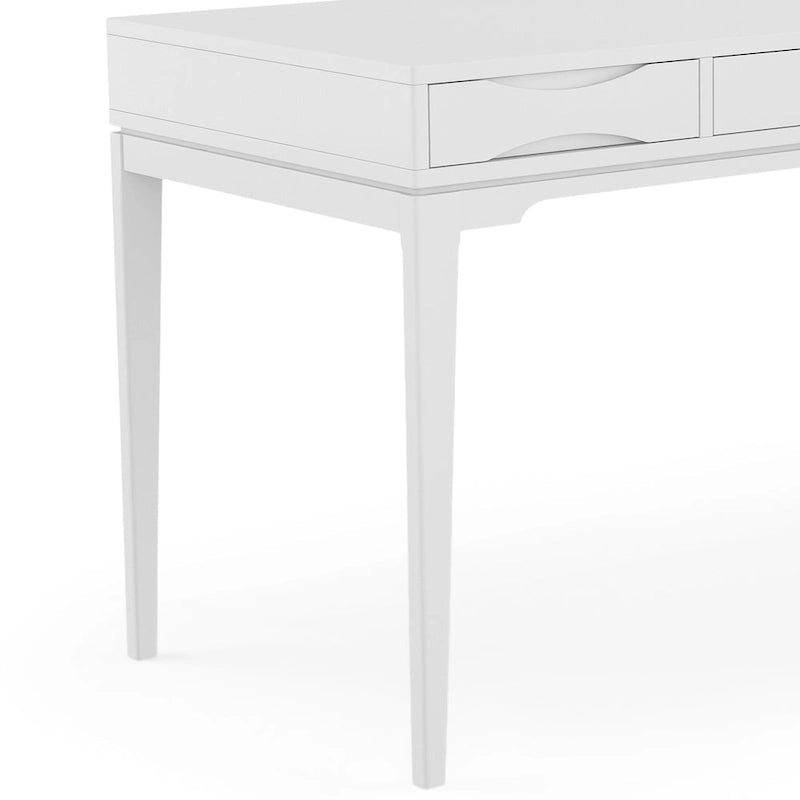 Bureau d'écriture moderne en bois d'hévéa massif avec plateau coulissant pour clavier et 2 tiroirs, 1 personne, 152 cm – Noyer / Blanc / Marron doré clair / Gris campagnard / Noir
