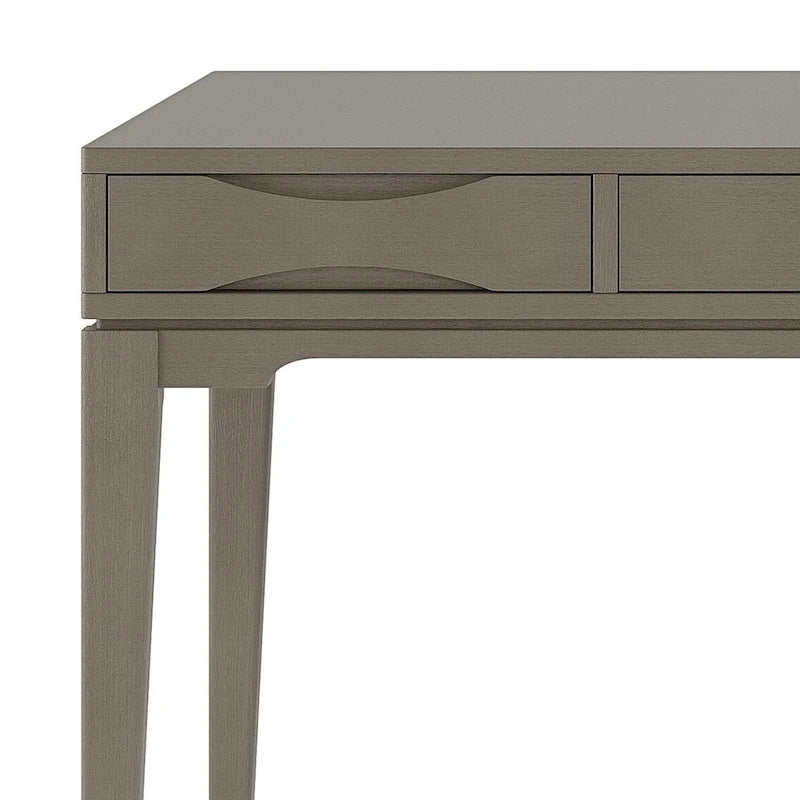 Bureau d'écriture moderne en bois d'hévéa massif avec plateau coulissant pour clavier et 2 tiroirs, 1 personne, 152 cm – Noyer / Blanc / Marron doré clair / Gris campagnard / Noir