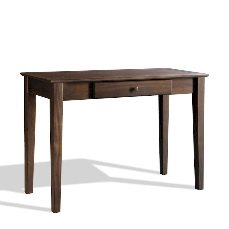 Bureau en pin massif avec tiroir, style Shaker, finition expresso/cerisier/noyer, 1 personne