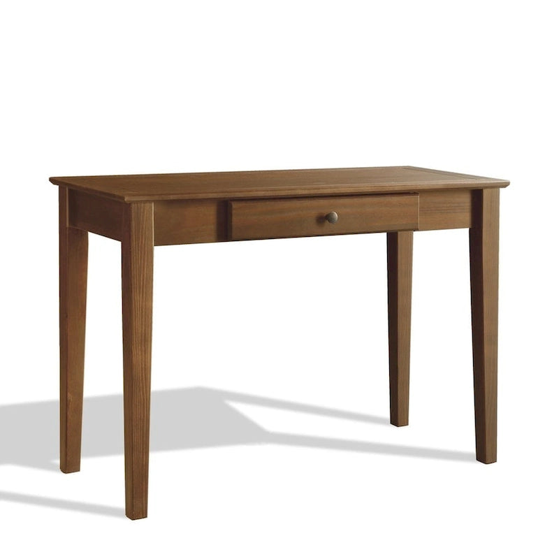 Bureau en pin massif avec tiroir, style Shaker, finition expresso/cerisier/noyer, 1 personne
