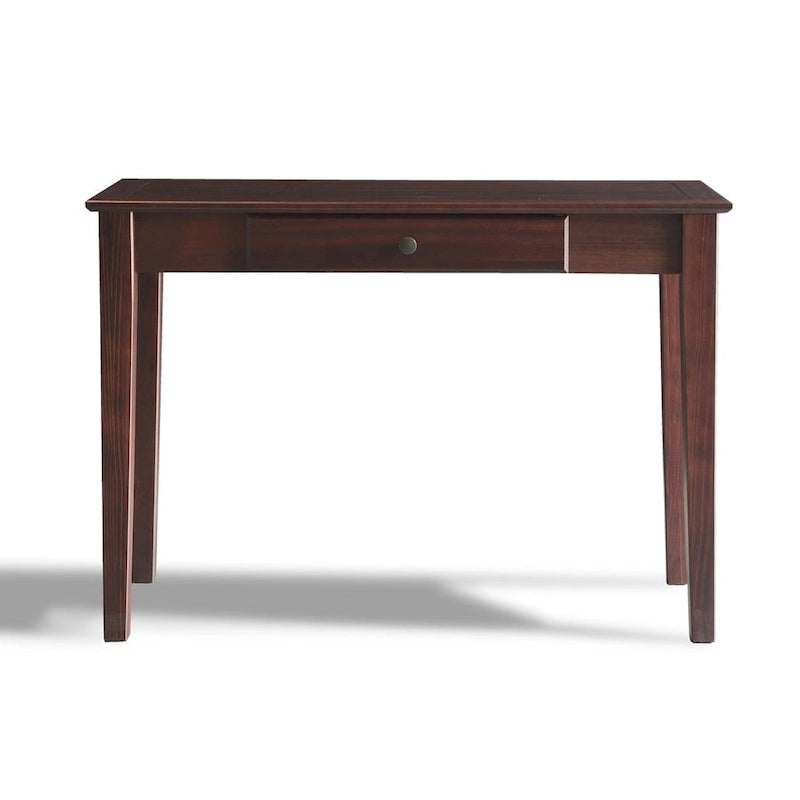 Bureau en pin massif avec tiroir, style Shaker, finition expresso/cerisier/noyer, 1 personne