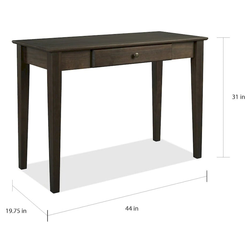 Bureau en pin massif avec tiroir, style Shaker, finition expresso/cerisier/noyer, 1 personne
