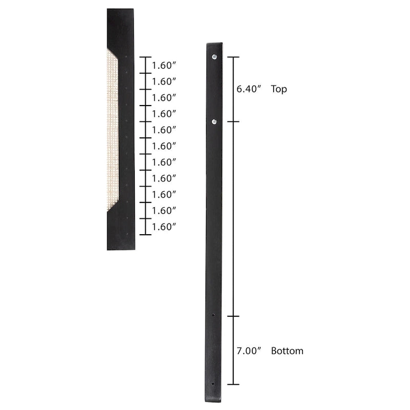 Tête de lit bohème en rotin naturel marron/noir, grand lit, 1 personne
