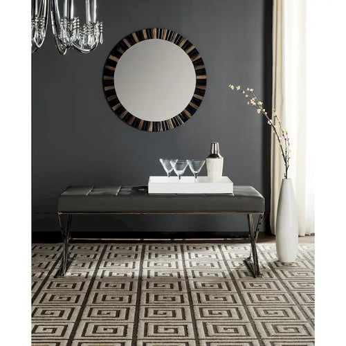 SAFAVIEH Lorayne Modern Glam Tufted Grey Bench - 43Wx18Dx18H