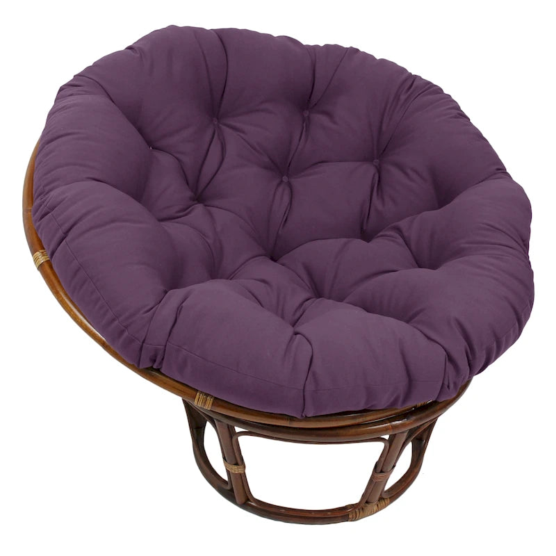 Coussin réversible pour fauteuil Papasan tufté, 122 cm - coloris : raisin / indigo / rouge / bleu roi / épicé / gris acier / coucher de soleil / rose bubble gum