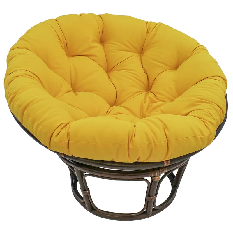 Coussin réversible pour fauteuil Papasan tufté, 122 cm - coloris : raisin / indigo / rouge / bleu roi / épicé / gris acier / coucher de soleil / rose bubble gum