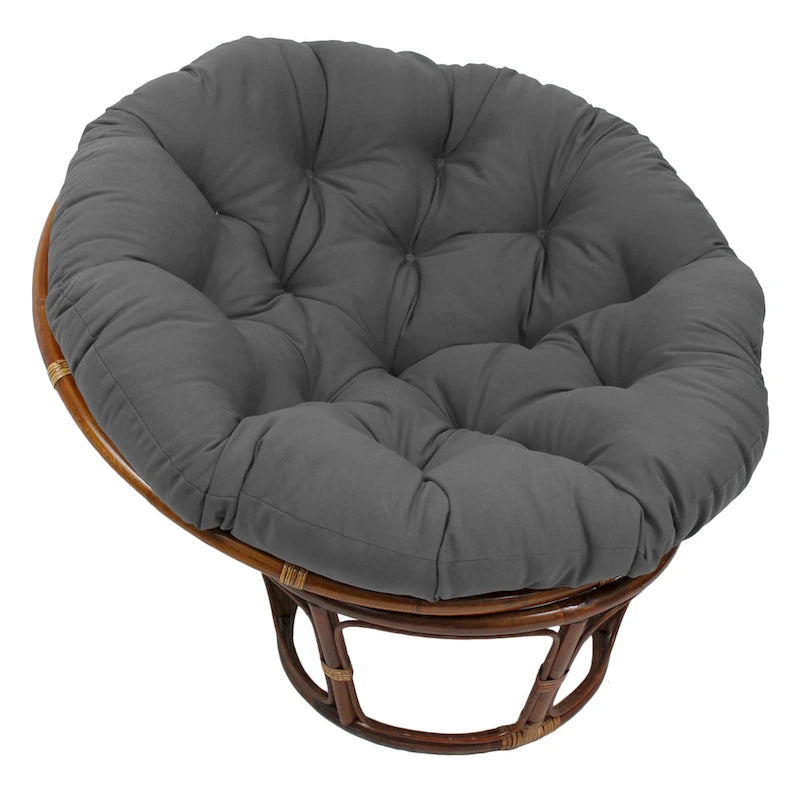 Coussin réversible pour fauteuil Papasan tufté, 122 cm - coloris : raisin / indigo / rouge / bleu roi / épicé / gris acier / coucher de soleil / rose bubble gum