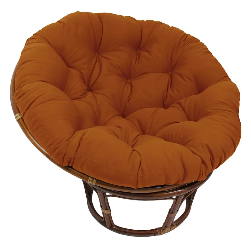 Coussin réversible pour fauteuil Papasan tufté, 122 cm - coloris : raisin / indigo / rouge / bleu roi / épicé / gris acier / coucher de soleil / rose bubble gum