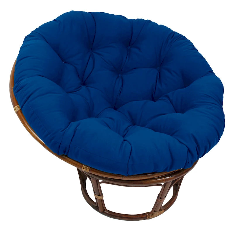 Coussin réversible pour fauteuil Papasan tufté, 122 cm - coloris : raisin / indigo / rouge / bleu roi / épicé / gris acier / coucher de soleil / rose bubble gum