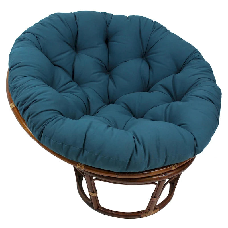 Coussin réversible pour fauteuil Papasan tufté, 122 cm - coloris : raisin / indigo / rouge / bleu roi / épicé / gris acier / coucher de soleil / rose bubble gum