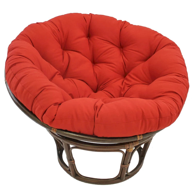 Coussin réversible pour fauteuil Papasan tufté, 122 cm - coloris : raisin / indigo / rouge / bleu roi / épicé / gris acier / coucher de soleil / rose bubble gum