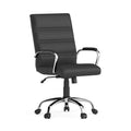 Fauteuil de bureau pivotant de direction à dossier mi-haut en similicuir noir/blanc/marron/gris, avec hauteur et inclinaison réglables, 1 personne