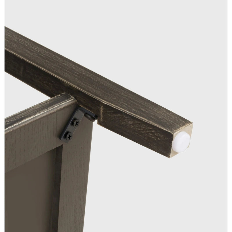 Table de chevet américaine à 2 tiroirs, gris / vert olive, avec MDF effet bois et pieds antidérapants, 1 personne