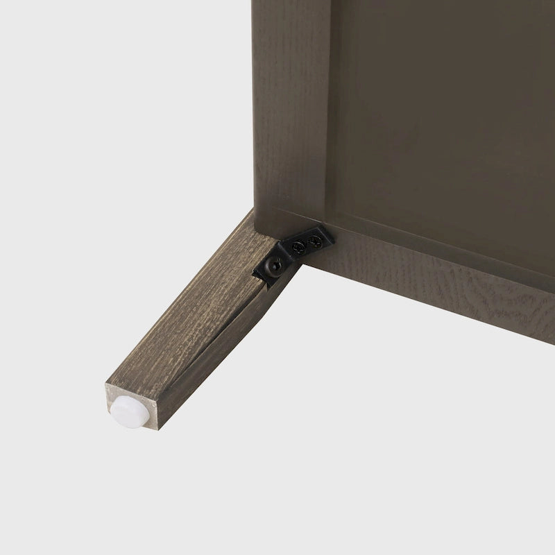 Table de chevet américaine à 2 tiroirs, gris / vert olive, avec MDF effet bois et pieds antidérapants, 1 personne