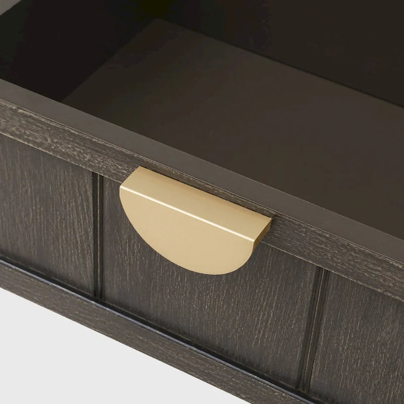 Table de chevet américaine à 2 tiroirs, gris / vert olive, avec MDF effet bois et pieds antidérapants, 1 personne