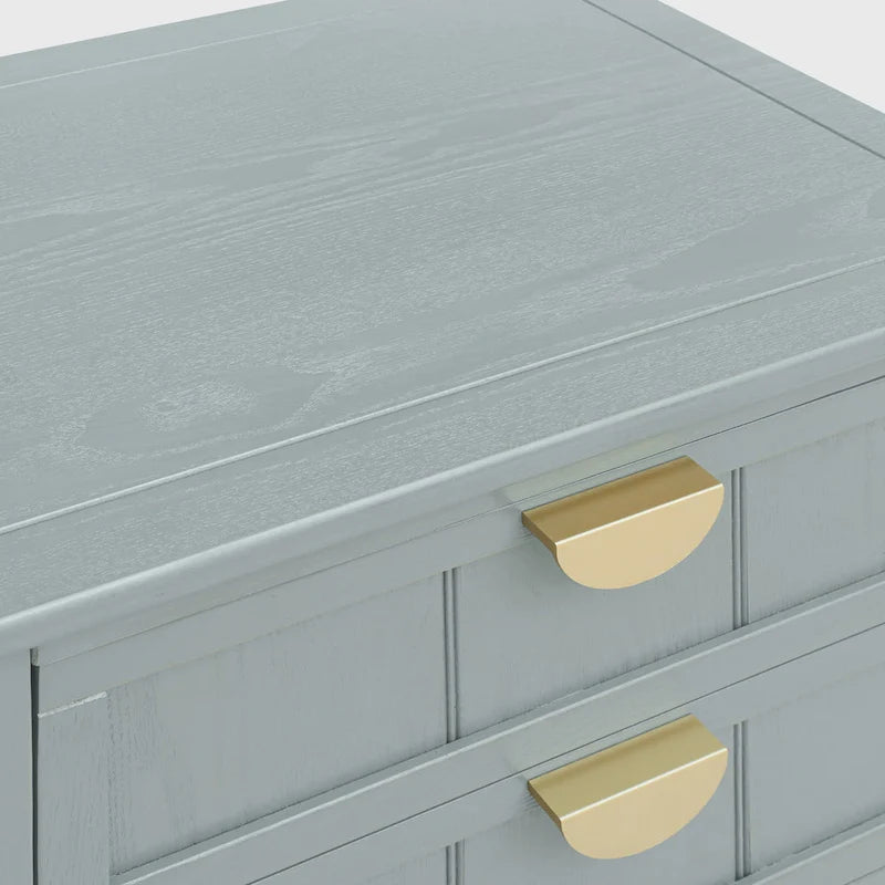 Table de chevet américaine à 2 tiroirs, gris / vert olive, avec MDF effet bois et pieds antidérapants, 1 personne